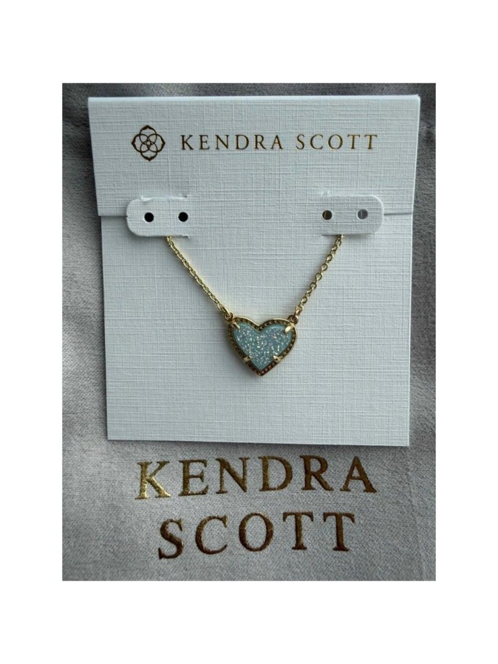 Kendra Scott Green Heart Pendant Necklace